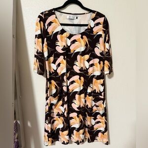 Ava Sky Women's Black and Orange Dress